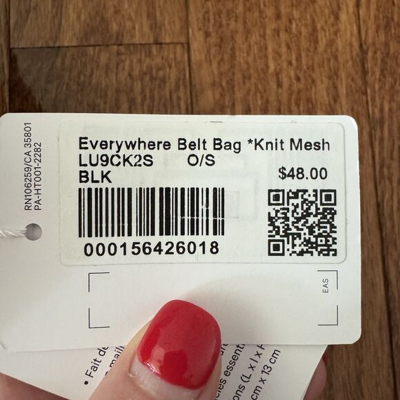 Lululemon Everywhere Belt Bag Black Knit Mesh 1L Fanny Pack Crossbody Purse NWT - Picture 8 of 15